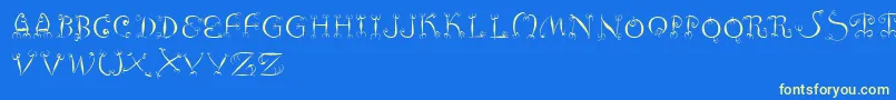 Fishhooks Font – Yellow Fonts on Blue Background