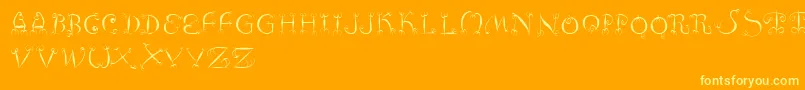 Fishhooks Font – Yellow Fonts on Orange Background