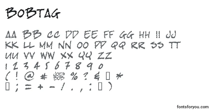 Czcionka Bobtag – alfabet, cyfry, specjalne znaki