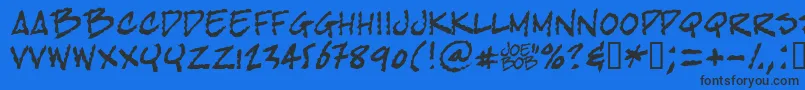 Bobtag Font – Black Fonts on Blue Background