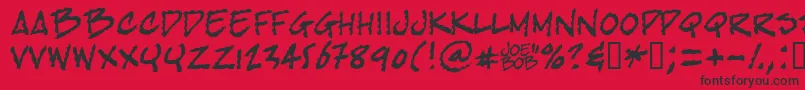 Bobtag Font – Black Fonts on Red Background