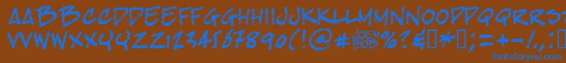 Bobtag Font – Blue Fonts on Brown Background