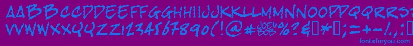 Bobtag Font – Blue Fonts on Purple Background