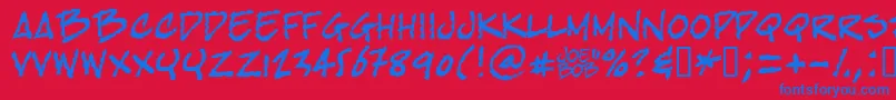 Шрифт Bobtag – синие шрифты на красном фоне