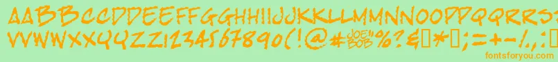 Bobtag Font – Orange Fonts on Green Background