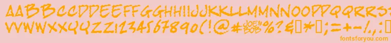 Czcionka Bobtag – pomarańczowe czcionki na różowym tle