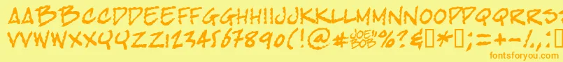 Bobtag Font – Orange Fonts on Yellow Background