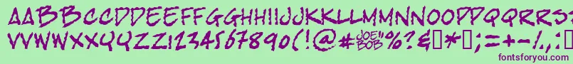 Bobtag Font – Purple Fonts on Green Background