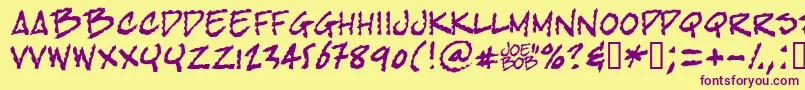 Bobtag Font – Purple Fonts on Yellow Background