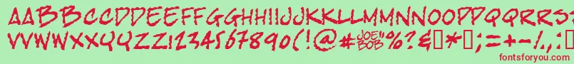 Bobtag Font – Red Fonts on Green Background