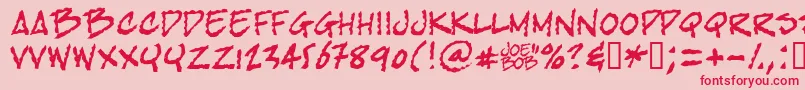 Bobtag-Schriftart – Rote Schriften auf rosa Hintergrund