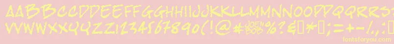 Bobtag Font – Yellow Fonts on Pink Background