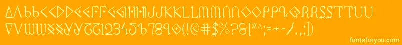 Ppressc Font – Yellow Fonts on Orange Background