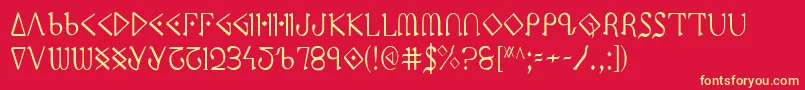 Ppressc Font – Yellow Fonts on Red Background