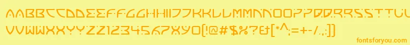 FranoschLtMedium-Schriftart – Orangefarbene Schriften auf gelbem Hintergrund