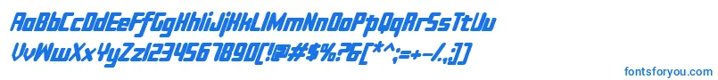 フォントSujetabolditalic – 白い背景に青い文字