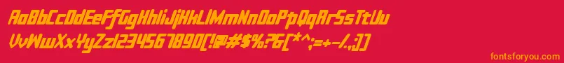 Sujetabolditalic Font – Orange Fonts on Red Background