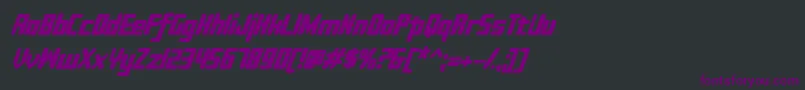 Więcej informacji o czcionce Sujetabolditalic Czcionka Sujetabolditalic – fioletowe czcionki na czarnym tle