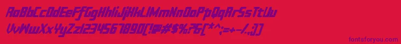 Sujetabolditalic Font – Purple Fonts on Red Background