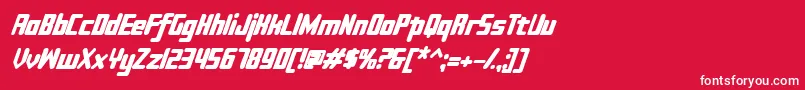 フォントSujetabolditalic – 赤い背景に白い文字