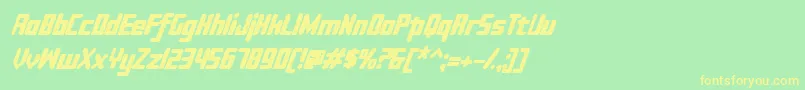 Sujetabolditalic Font – Yellow Fonts on Green Background