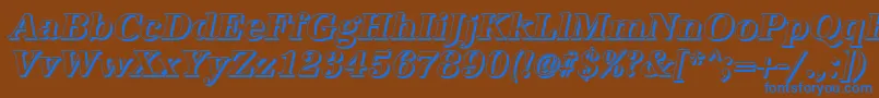 AntiquashBolditalic-Schriftart – Blaue Schriften auf braunem Hintergrund