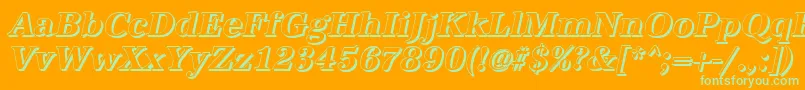 AntiquashBolditalic-Schriftart – Grüne Schriften auf orangefarbenem Hintergrund