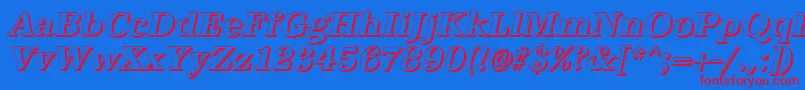 AntiquashBolditalic Font – Red Fonts on Blue Background
