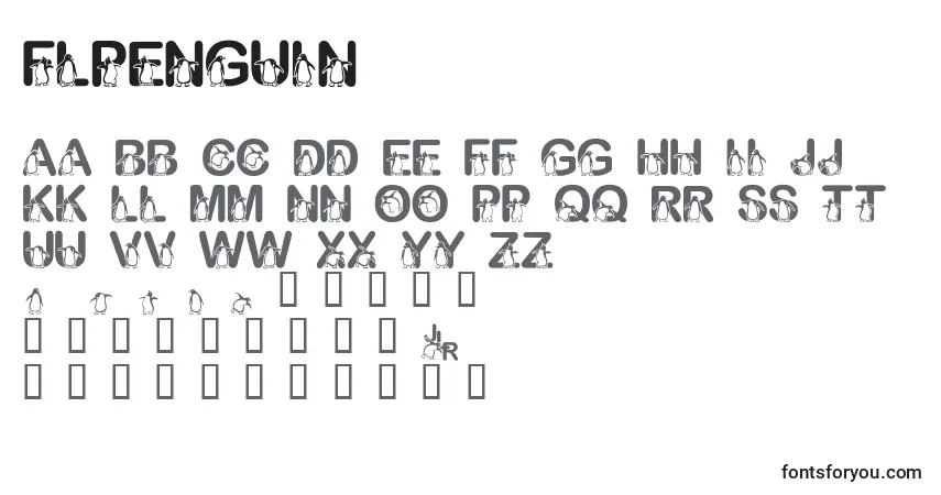 Schriftart FlPenguin – Alphabet, Zahlen, spezielle Symbole