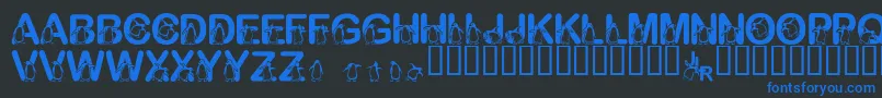 FlPenguin Font – Blue Fonts on Black Background