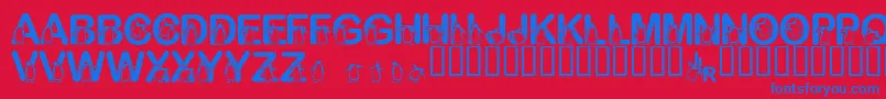 FlPenguin Font – Blue Fonts on Red Background