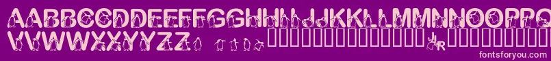 FlPenguin Font – Pink Fonts on Purple Background