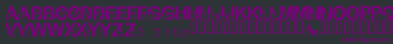 Fonte FlPenguin – fontes roxas em um fundo preto