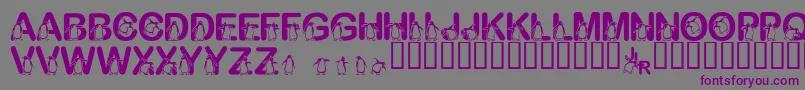 FlPenguin Font – Purple Fonts on Gray Background