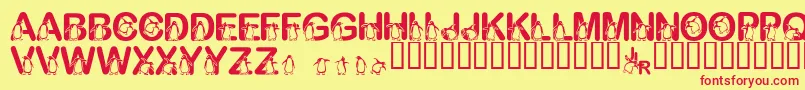 fuente FlPenguin – Fuentes Rojas Sobre Fondo Amarillo