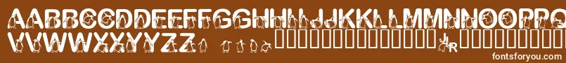 FlPenguin Font – White Fonts on Brown Background