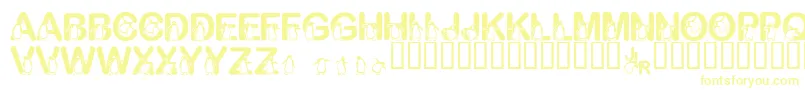 FlPenguin Font – Yellow Fonts on White Background