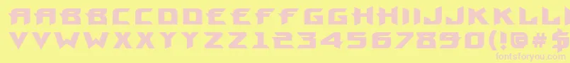 ProunxBold-fontti – vaaleanpunaiset fontit keltaisella taustalla
