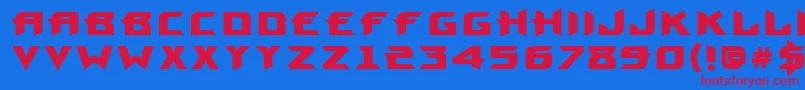 ProunxBold-fontti – punaiset fontit sinisellä taustalla