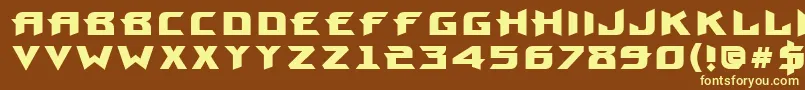 ProunxBold-fontti – keltaiset fontit ruskealla taustalla