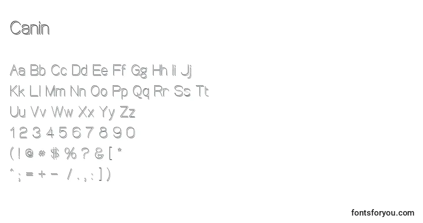Шрифт Canin – алфавит, цифры, специальные символы