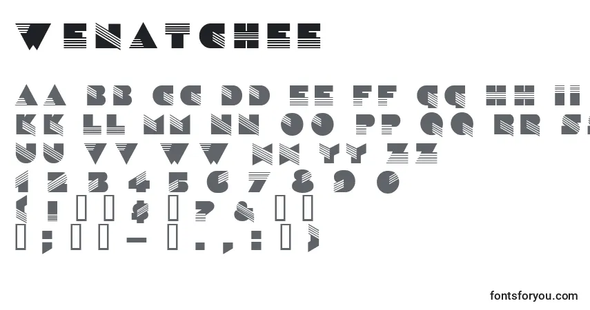 A fonte Wenatchee – alfabeto, números, caracteres especiais