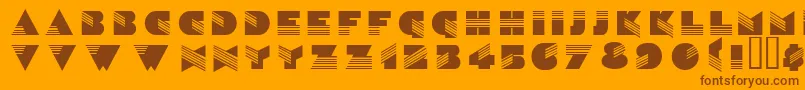 Wenatchee-Schriftart – Braune Schriften auf orangefarbenem Hintergrund