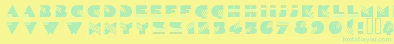 フォントWenatchee – 黄色い背景に緑の文字