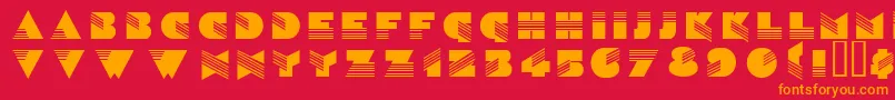 フォントWenatchee – 赤い背景にオレンジの文字