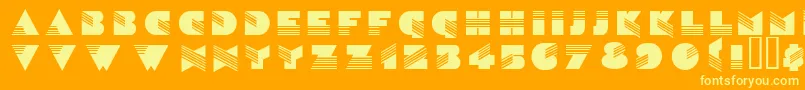 Weitere Informationen zur Wenatchee-Schriftart Wenatchee-Schriftart – Gelbe Schriften auf orangefarbenem Hintergrund