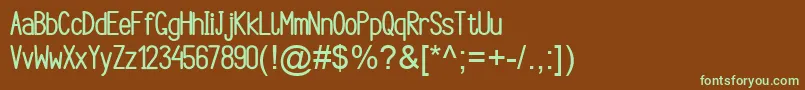 Шрифт ArgocksazBoldViper78 – зелёные шрифты на коричневом фоне