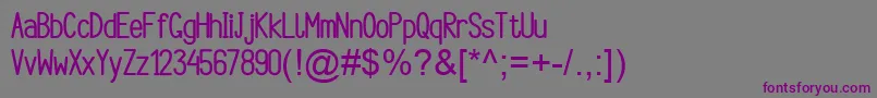 Шрифт ArgocksazBoldViper78 – фиолетовые шрифты на сером фоне