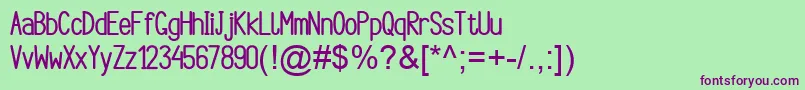 ArgocksazBoldViper78 Font – Purple Fonts on Green Background