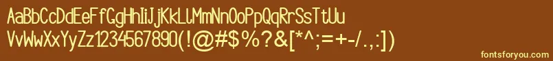 ArgocksazBoldViper78-fontti – keltaiset fontit ruskealla taustalla